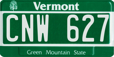 VT license plate CNW627