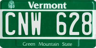 VT license plate CNW628