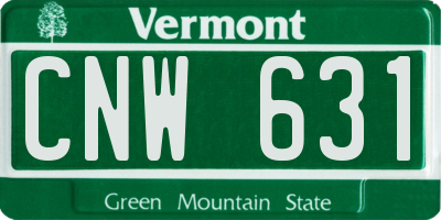 VT license plate CNW631