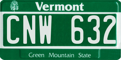 VT license plate CNW632