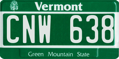 VT license plate CNW638