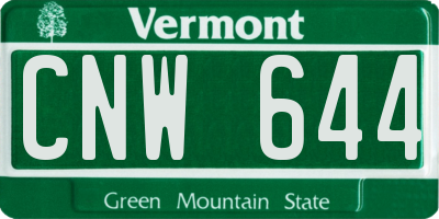 VT license plate CNW644