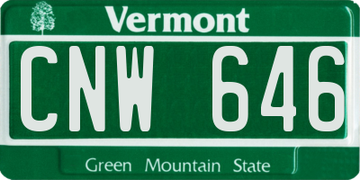 VT license plate CNW646