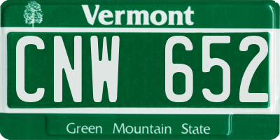 VT license plate CNW652