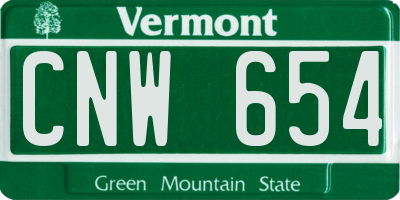 VT license plate CNW654