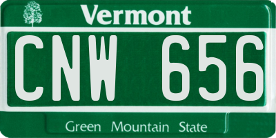 VT license plate CNW656