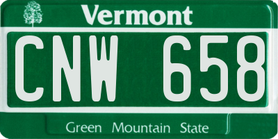 VT license plate CNW658