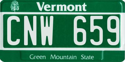 VT license plate CNW659