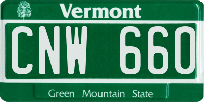VT license plate CNW660