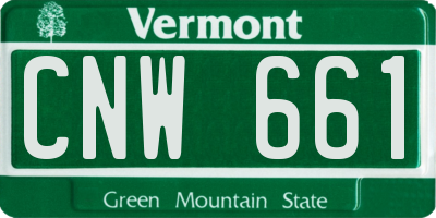 VT license plate CNW661