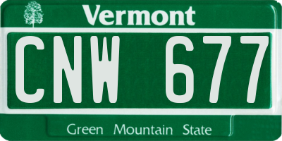 VT license plate CNW677