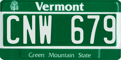 VT license plate CNW679