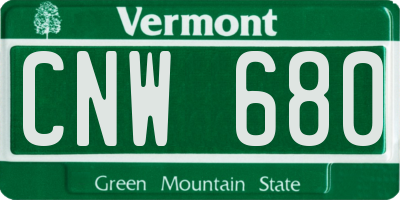 VT license plate CNW680