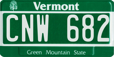 VT license plate CNW682