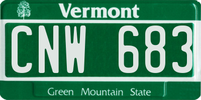 VT license plate CNW683