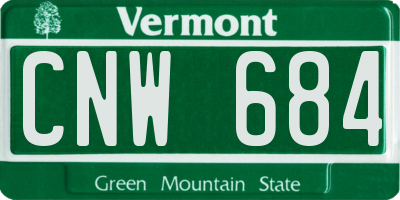 VT license plate CNW684