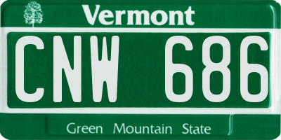 VT license plate CNW686