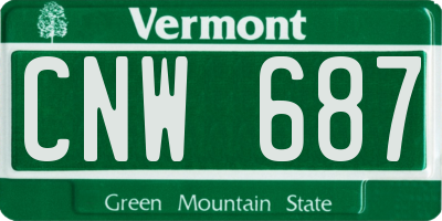 VT license plate CNW687