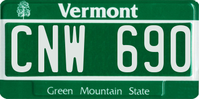 VT license plate CNW690