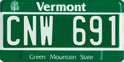 VT license plate CNW691