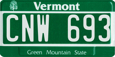 VT license plate CNW693
