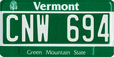 VT license plate CNW694