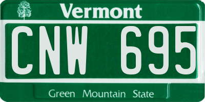 VT license plate CNW695