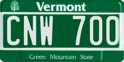 VT license plate CNW700