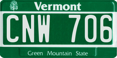 VT license plate CNW706