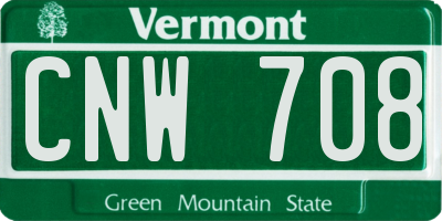VT license plate CNW708