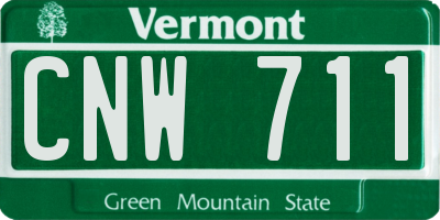 VT license plate CNW711