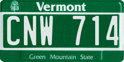 VT license plate CNW714