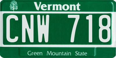 VT license plate CNW718