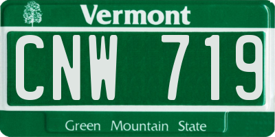 VT license plate CNW719