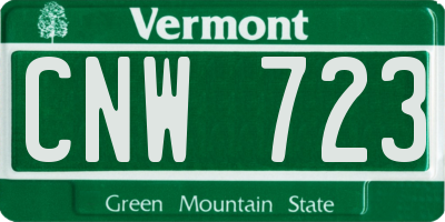 VT license plate CNW723