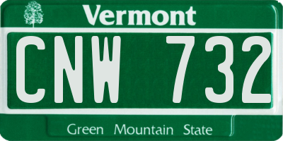 VT license plate CNW732
