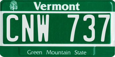 VT license plate CNW737