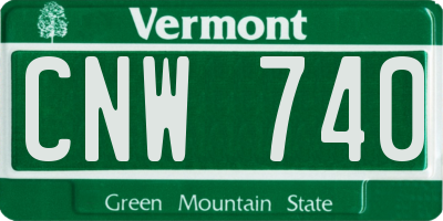 VT license plate CNW740