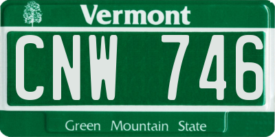 VT license plate CNW746
