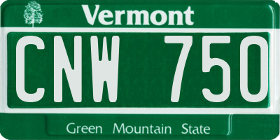 VT license plate CNW750