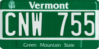 VT license plate CNW755