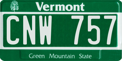 VT license plate CNW757