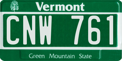 VT license plate CNW761