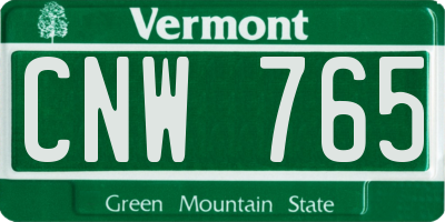 VT license plate CNW765