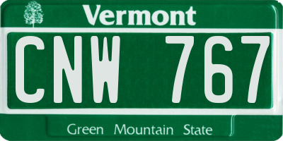 VT license plate CNW767