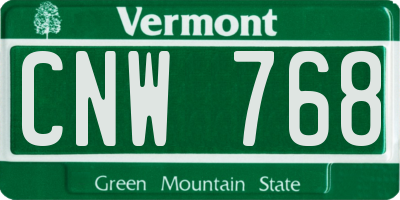 VT license plate CNW768