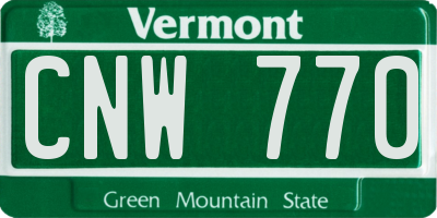 VT license plate CNW770