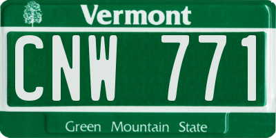 VT license plate CNW771