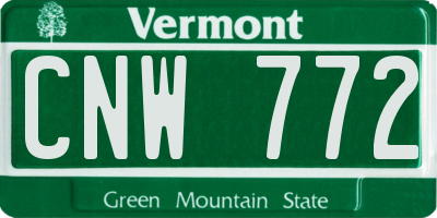 VT license plate CNW772