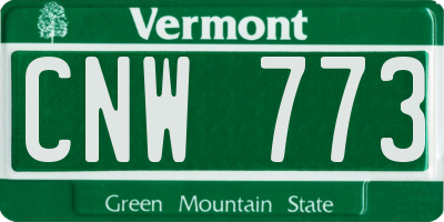VT license plate CNW773